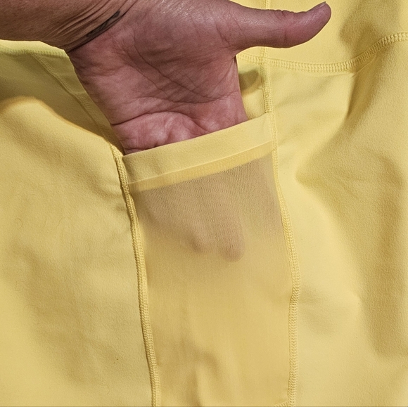 Fabletics powerhold shorts. Yellow with mesh pockets New with tags .XXL/1X. - Picture 3 of 4